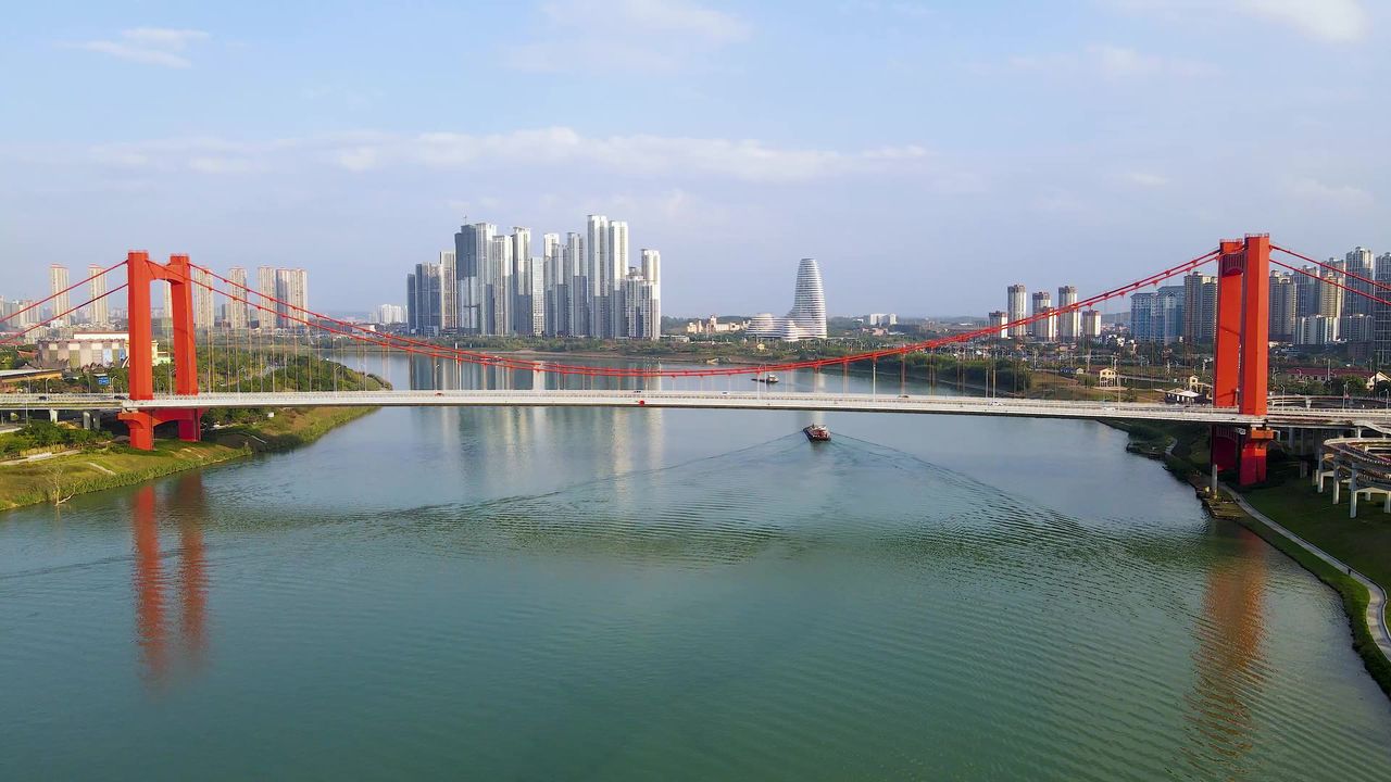 南宁良庆大桥江景航拍