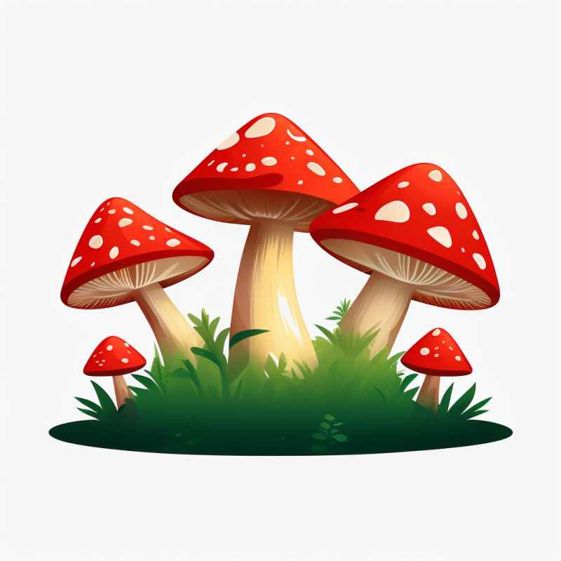 蘑菇符号彩色卡通风格图标设计 8