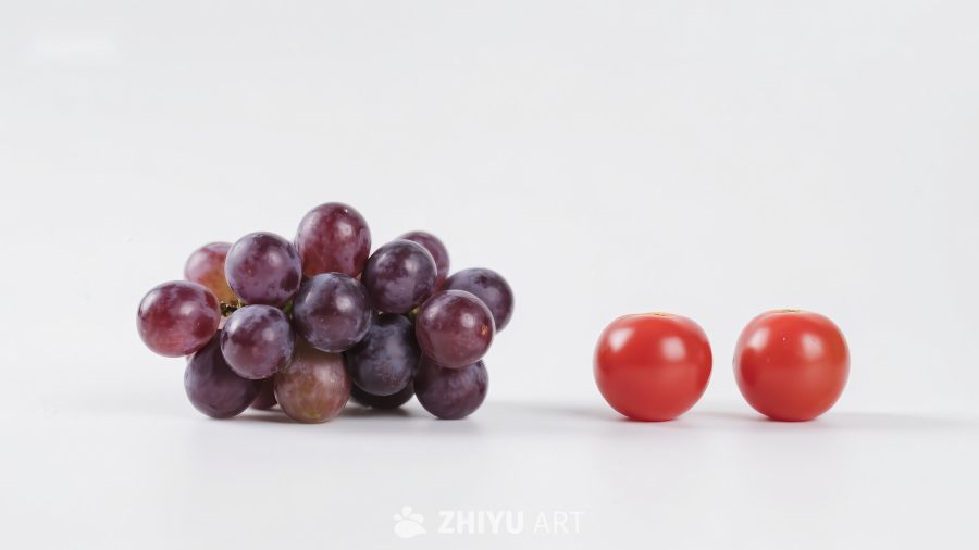 葡萄与樱桃番茄的对比