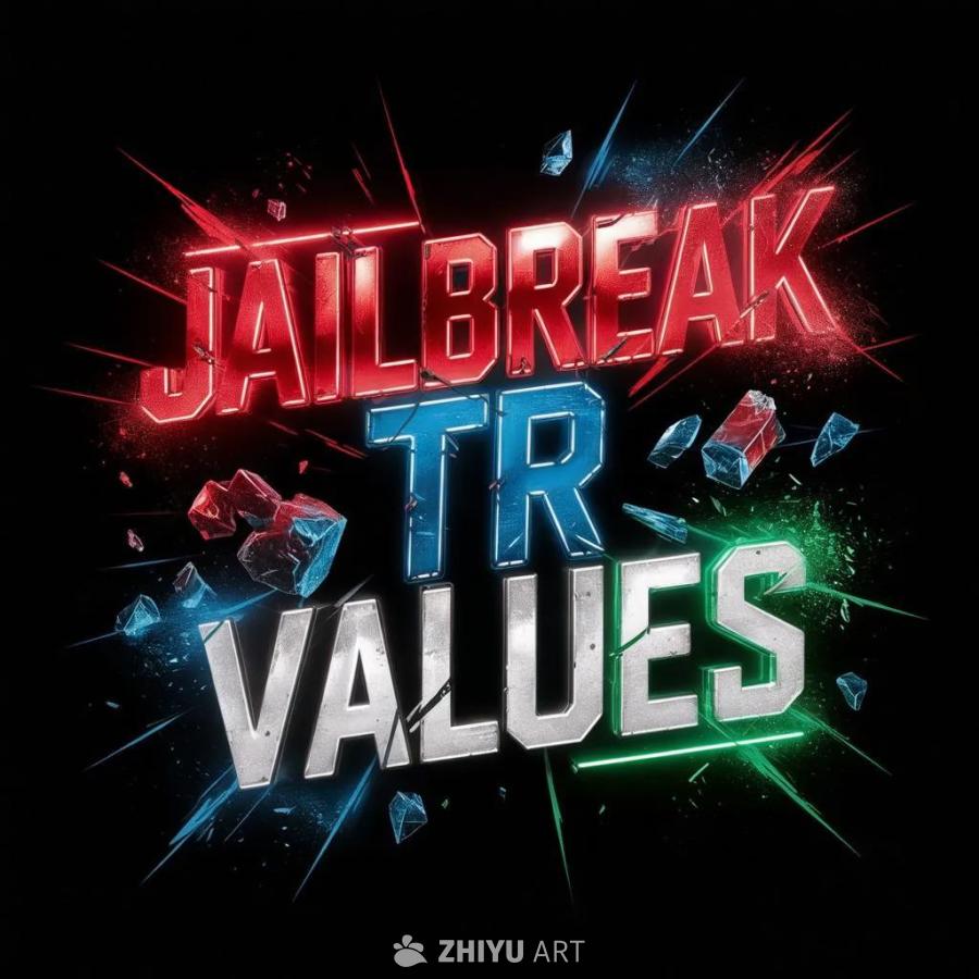 黑色背景上，红、蓝、绿色的“Jailbreak”字