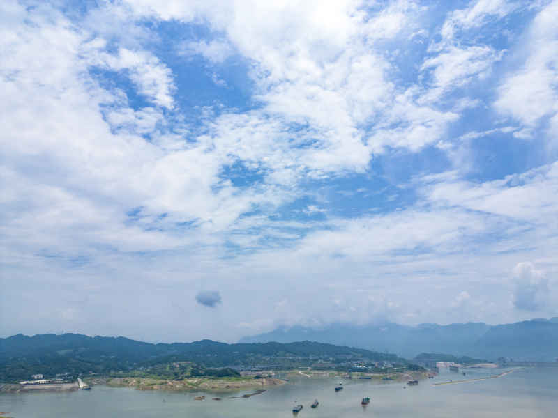 湖北长江三峡风光航拍图 