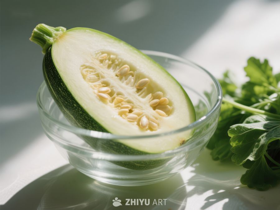 切开的黄瓜置于透明碗中 257
