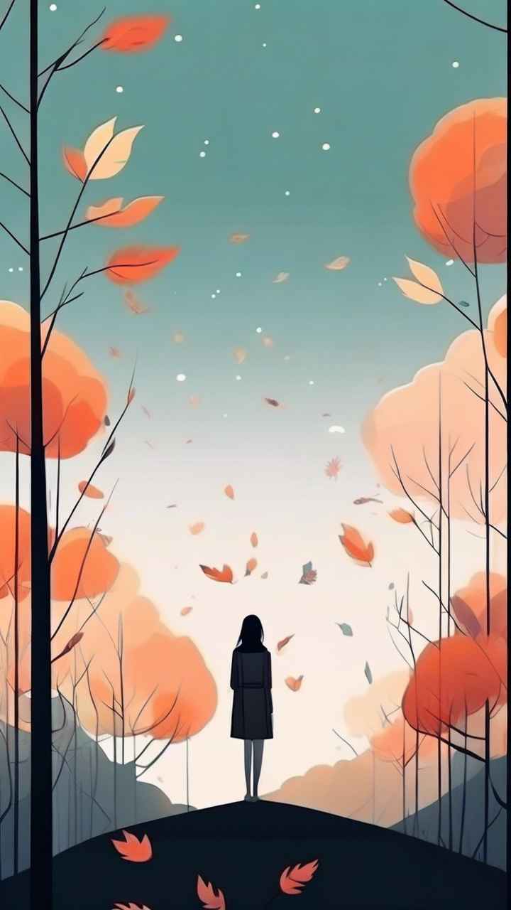 极简主义元素花朵和树枝插画