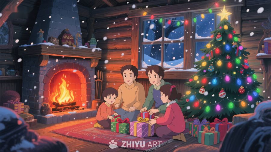 温馨家庭圣诞夜 200