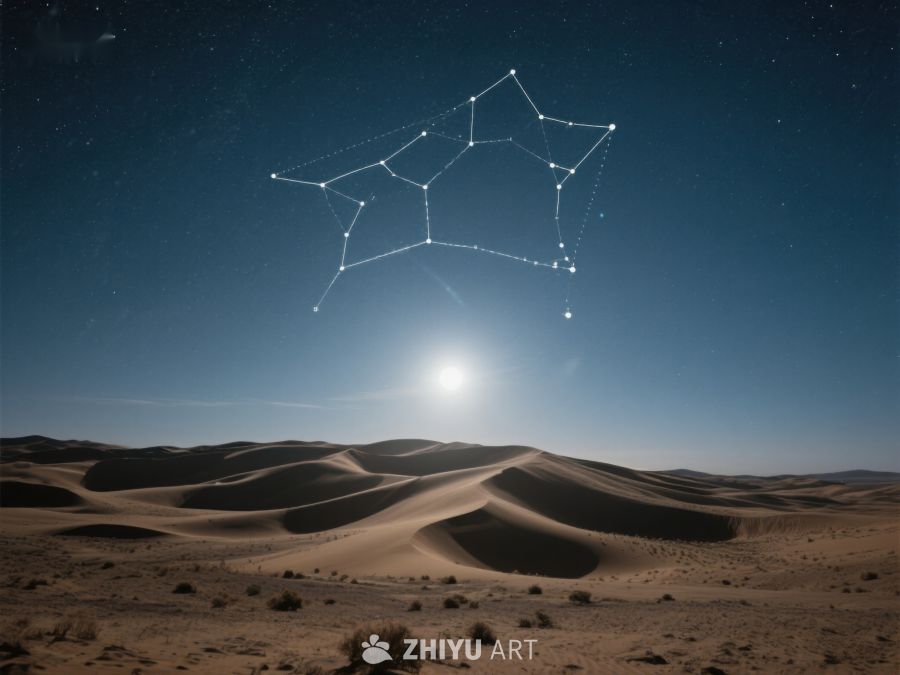沙漠夜空下的星座图 112