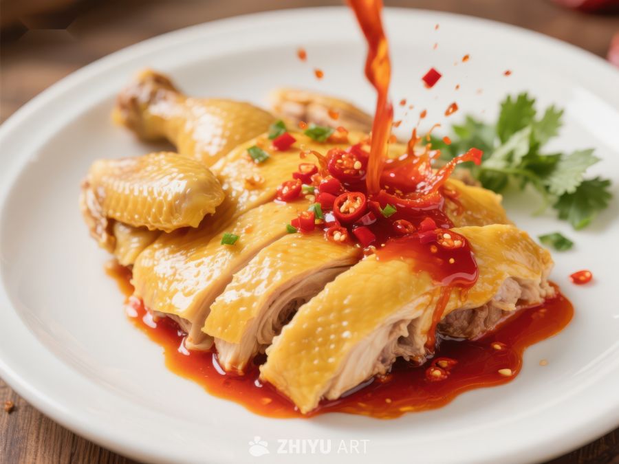 香辣淋汁鸡肉美食 1595