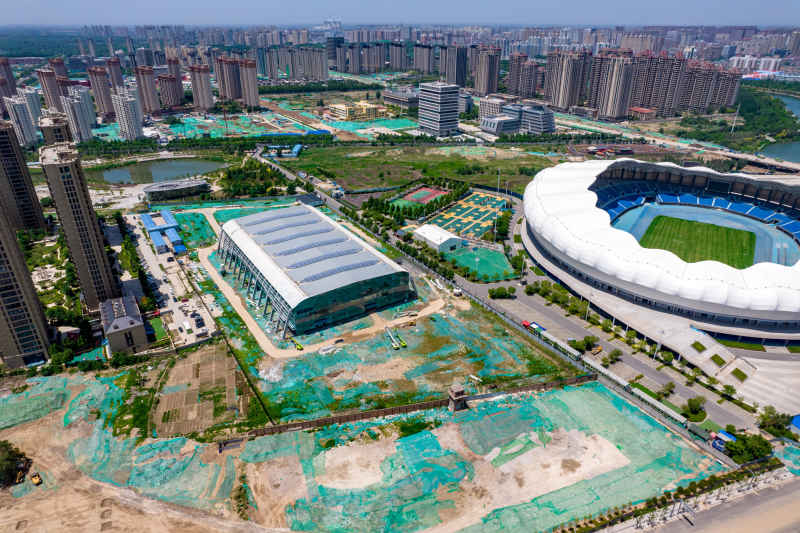 河北衡水城市风光航拍摄影图