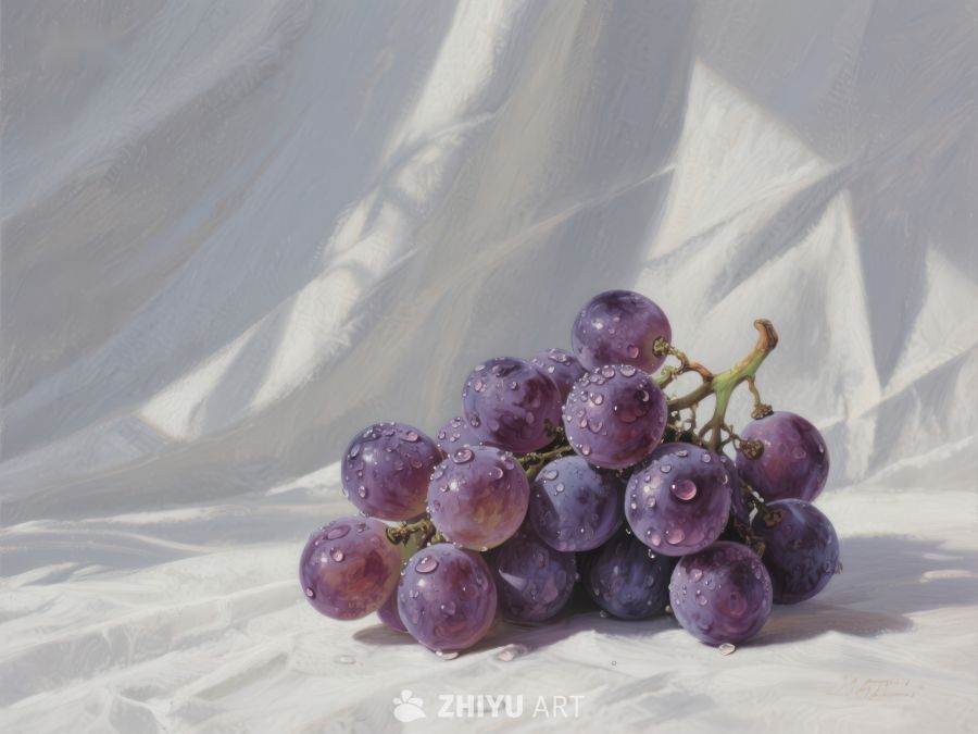 晶莹葡萄静物画 121