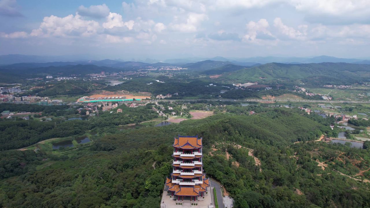 广东韶关城市风光航拍 