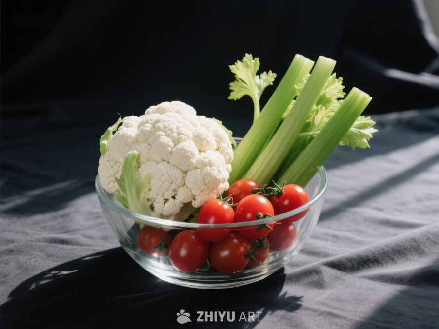 新鲜蔬菜组合：花椰菜、芹菜与樱桃番茄 713