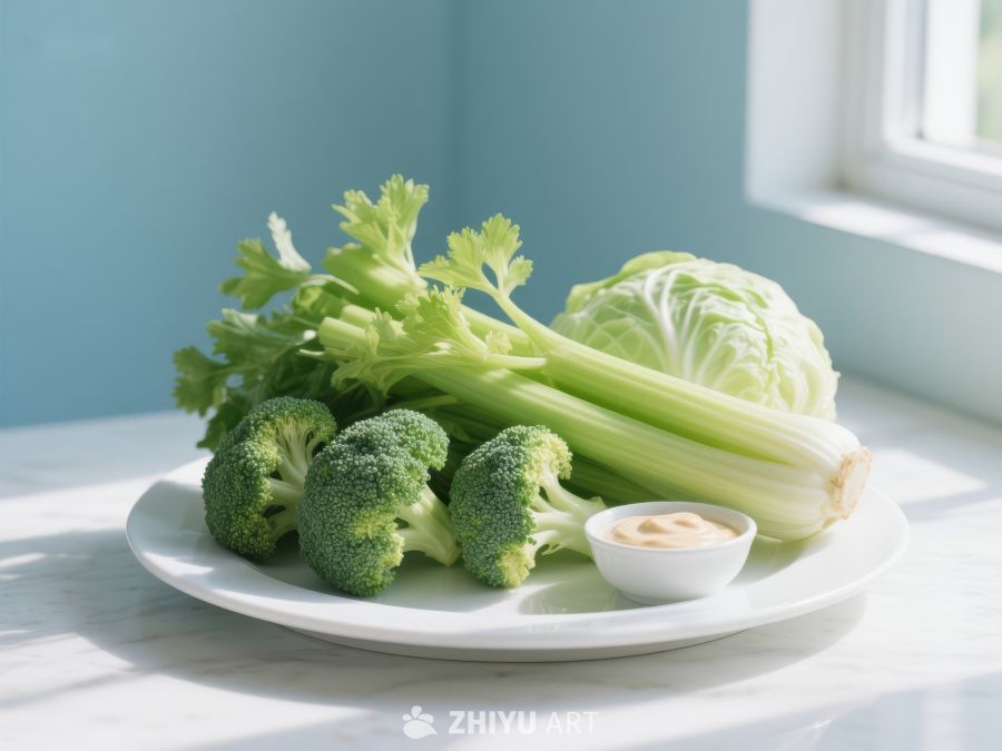 新鲜蔬菜与蘸酱盘 705