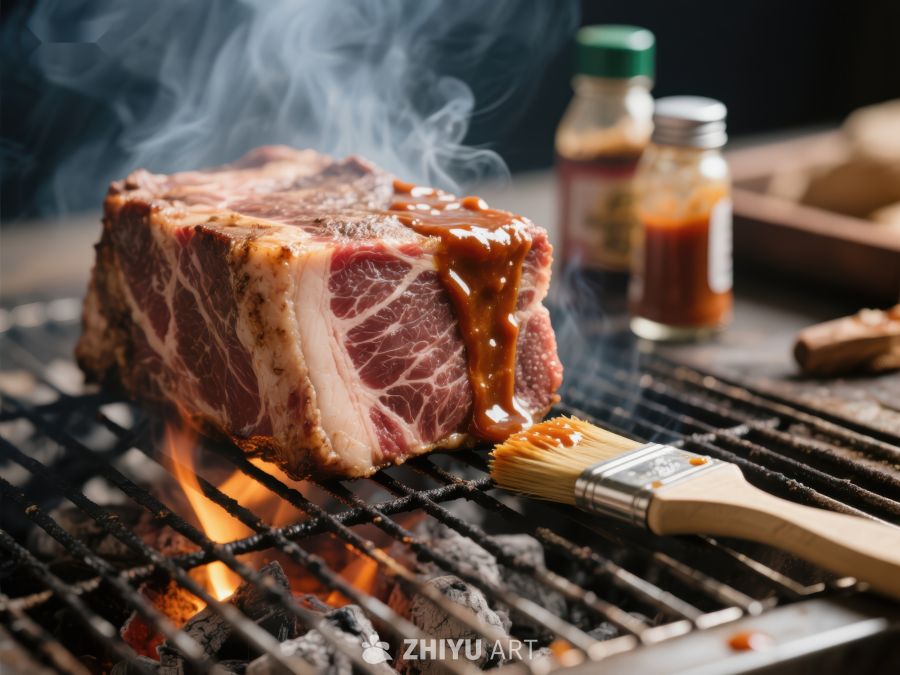 烤架上的多汁牛排