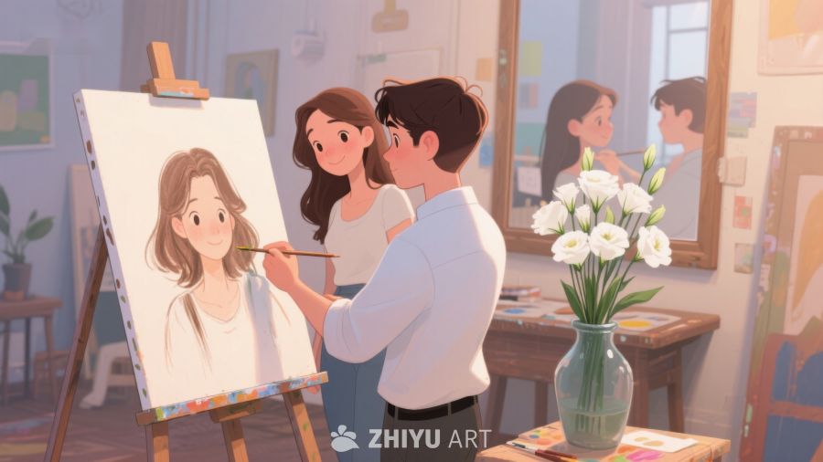 艺术教室里的绘画创作瞬间 602