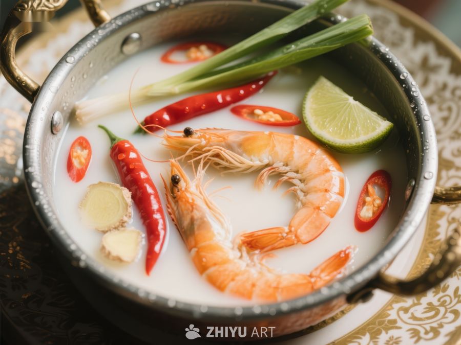 泰式椰奶虾汤，鲜辣美味 696