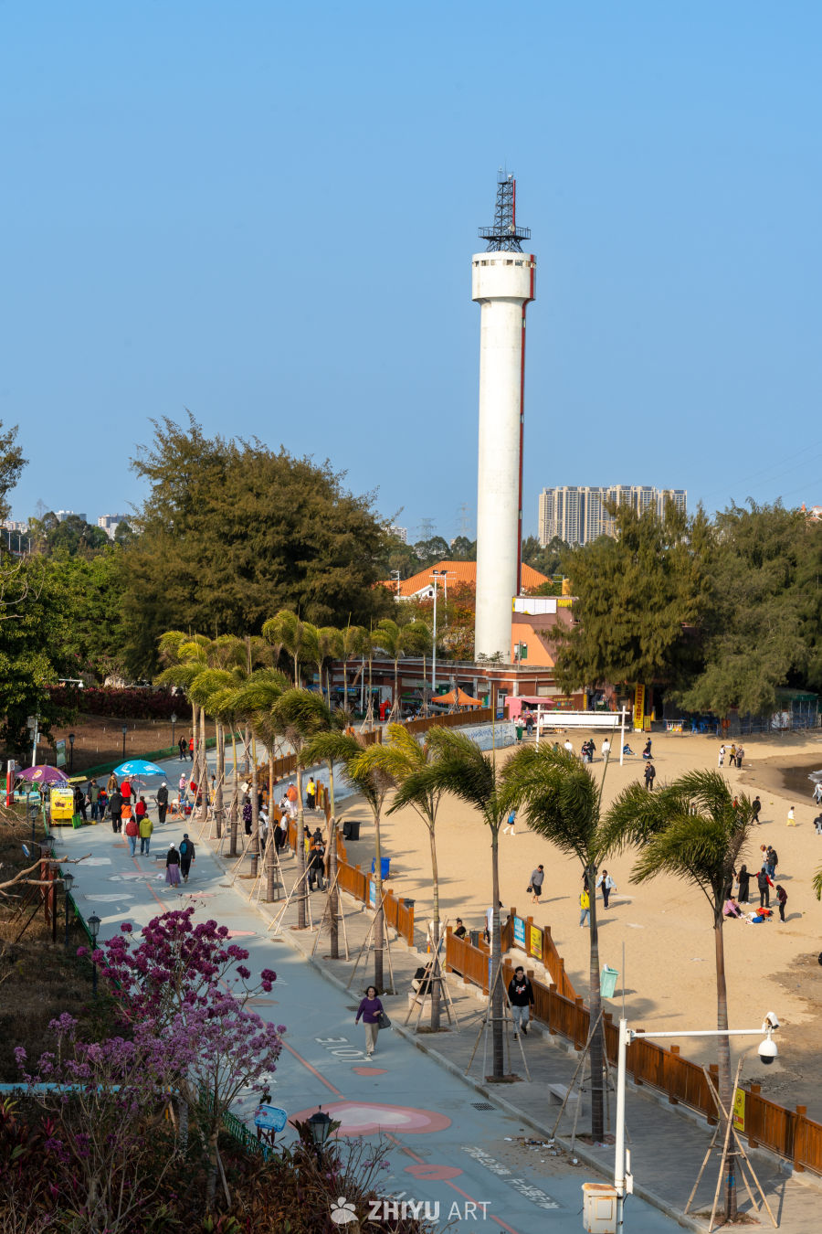 海滩塔楼休闲景
