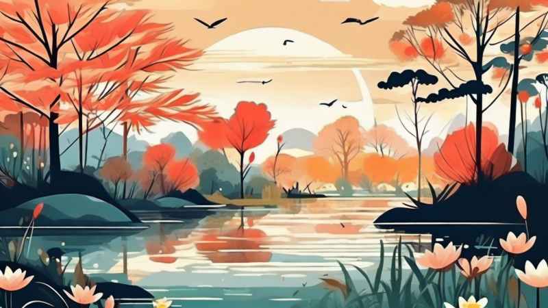 国风水墨山水画简约风格插画 17