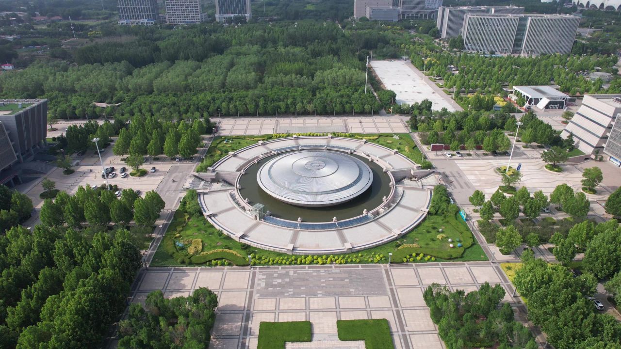 河北沧州城市风光地标建筑航拍  
