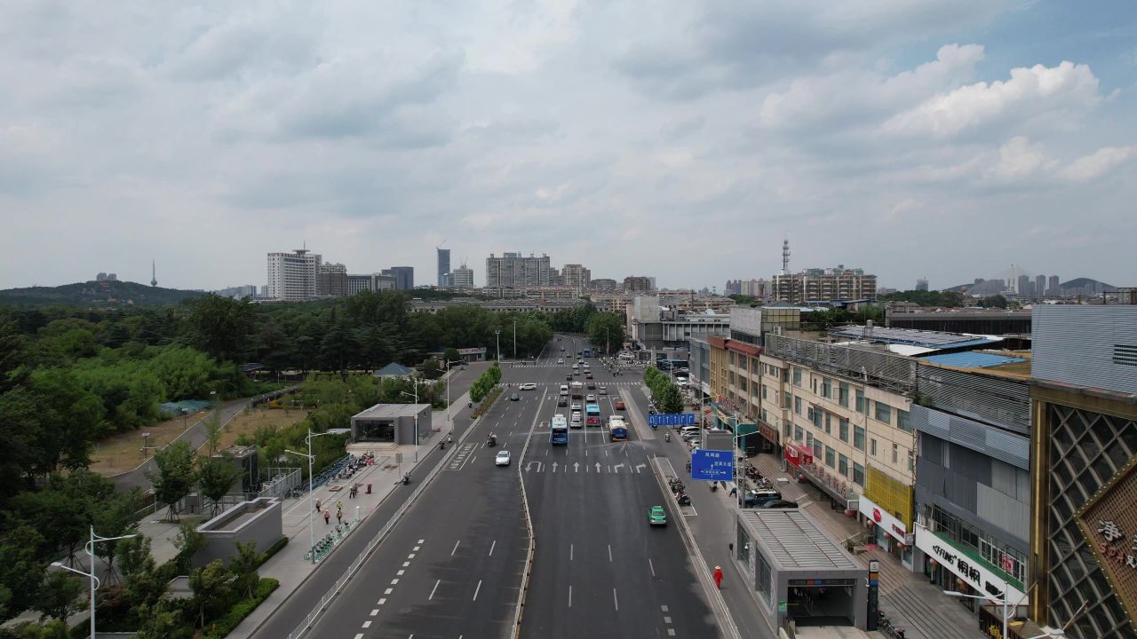 江苏徐州城市建筑交通城市大道高楼建筑航拍 