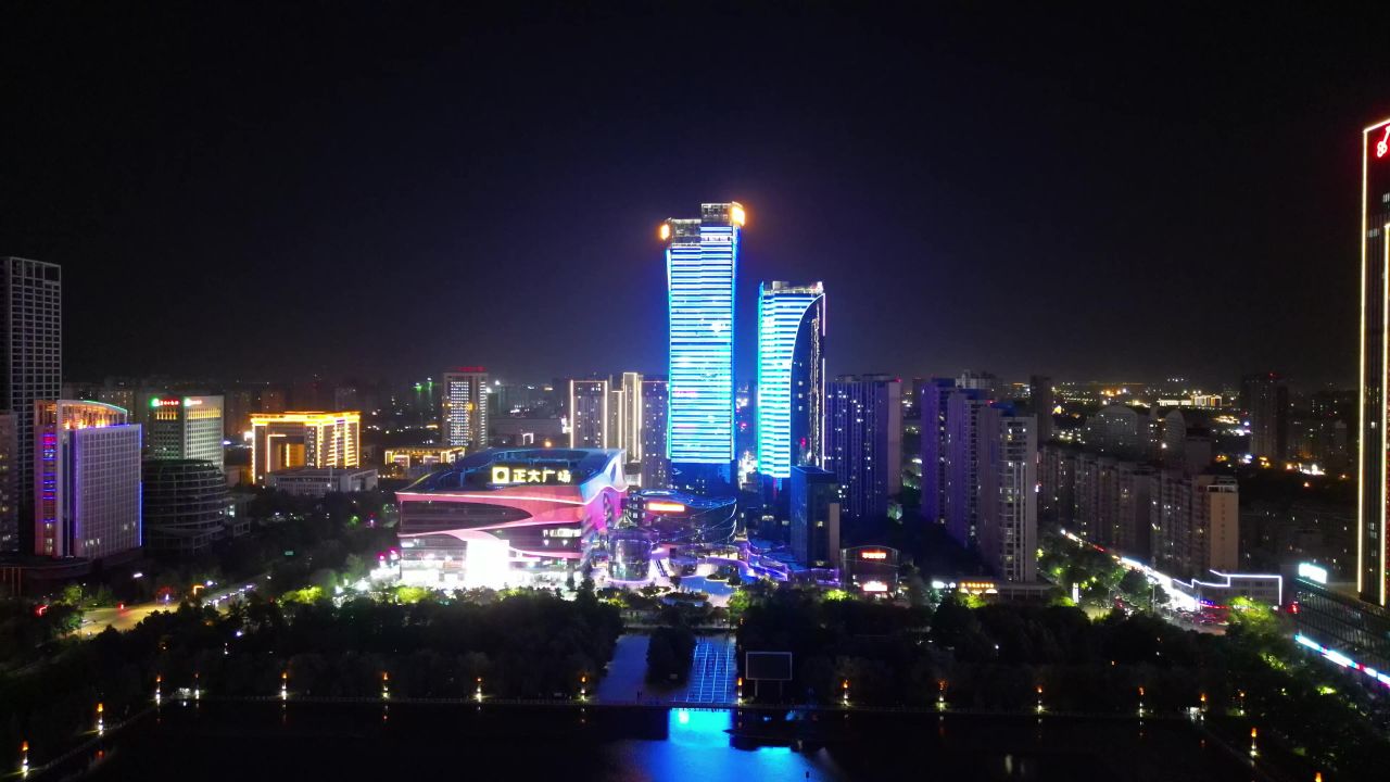 河南洛阳城市风光旅游景区航拍 