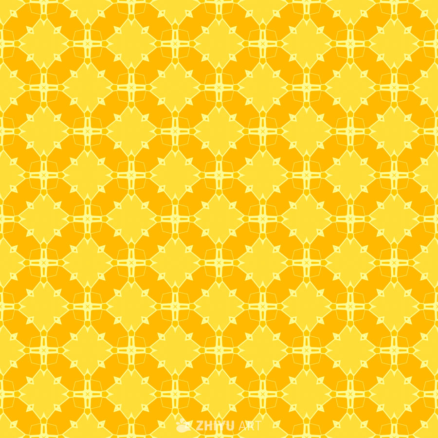 黄色几何无缝四方连续图案设计 49