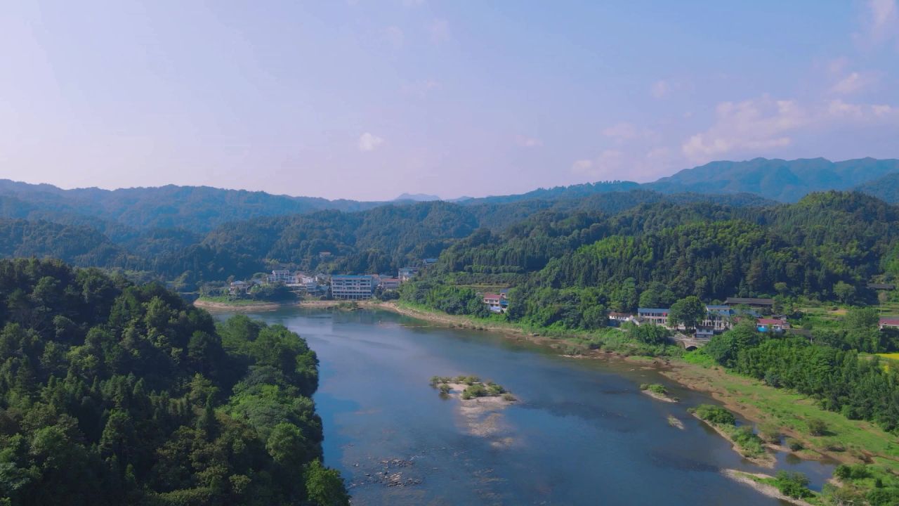 自然风光 河流 风景 航拍