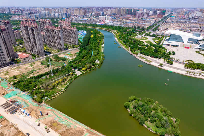 湖北衡水城市建设航拍摄影图