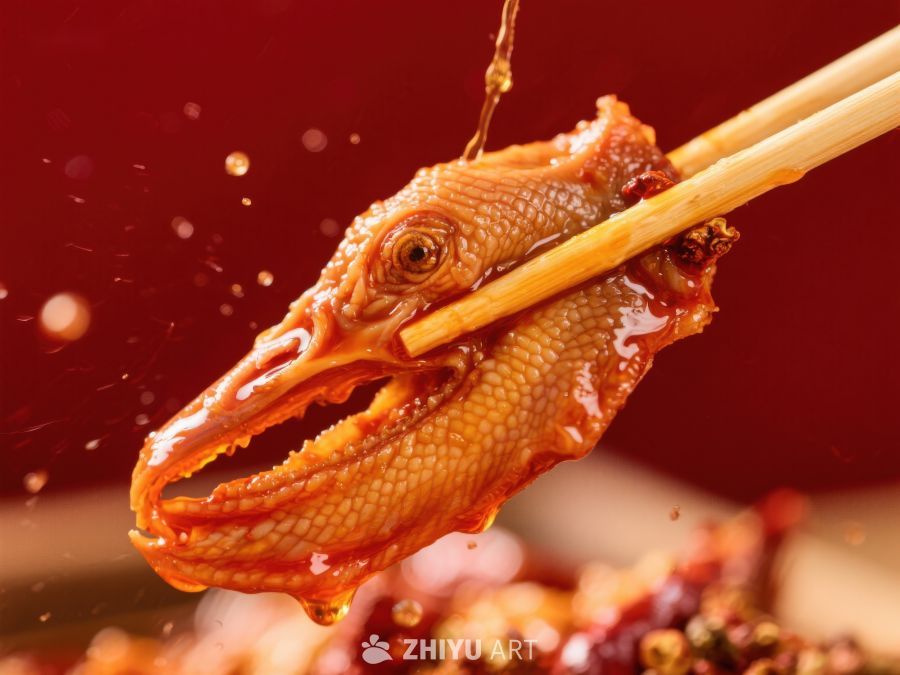 麻辣鸭头，筷子夹起瞬间 964