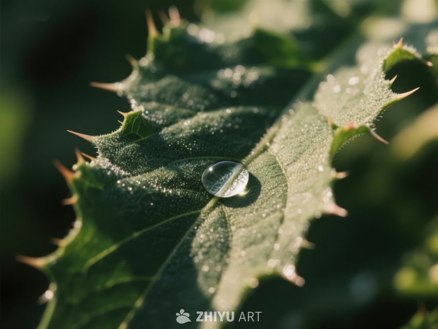 叶尖露珠，自然之美 678