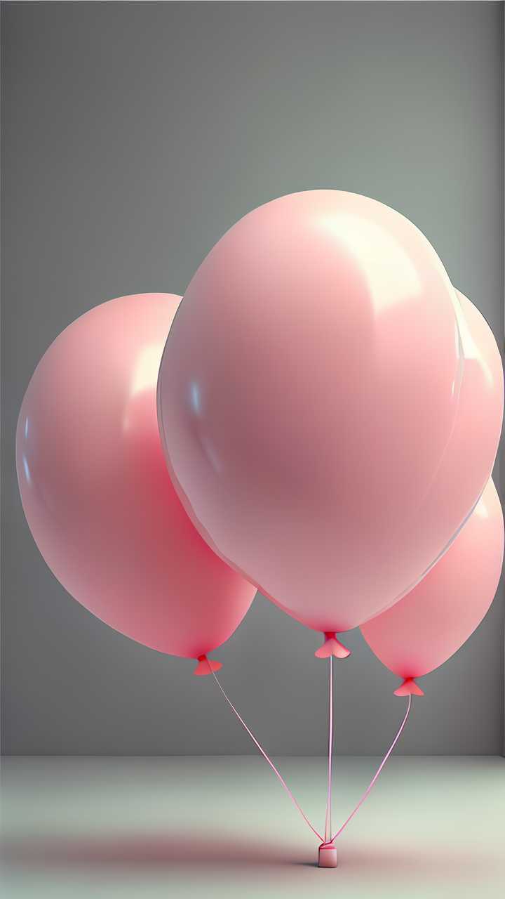 3D粉红色气球唯美