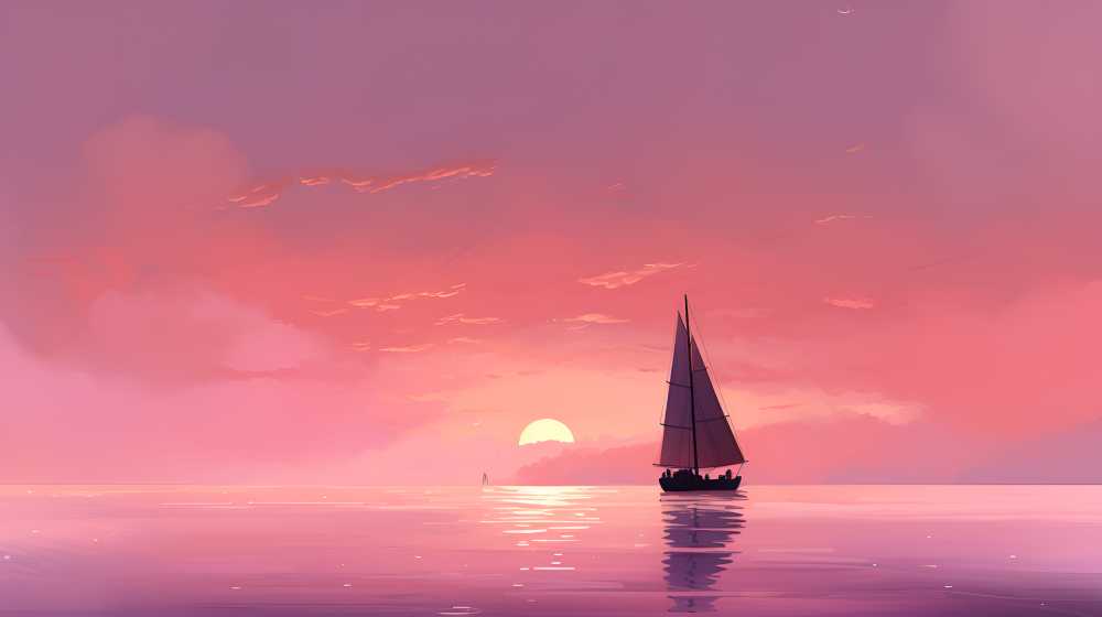 桃红色船只背景