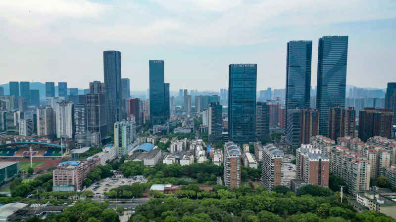 湖南长沙城市风光航拍摄影图 