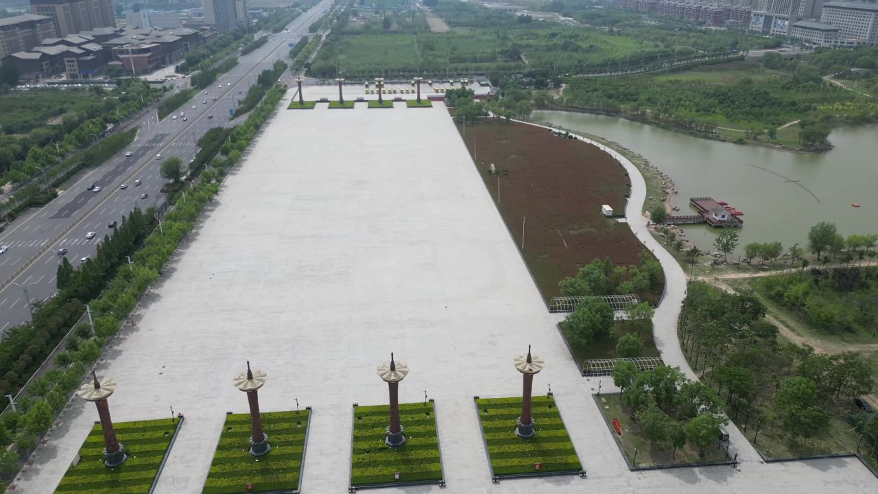 河南开封市民广场航拍 