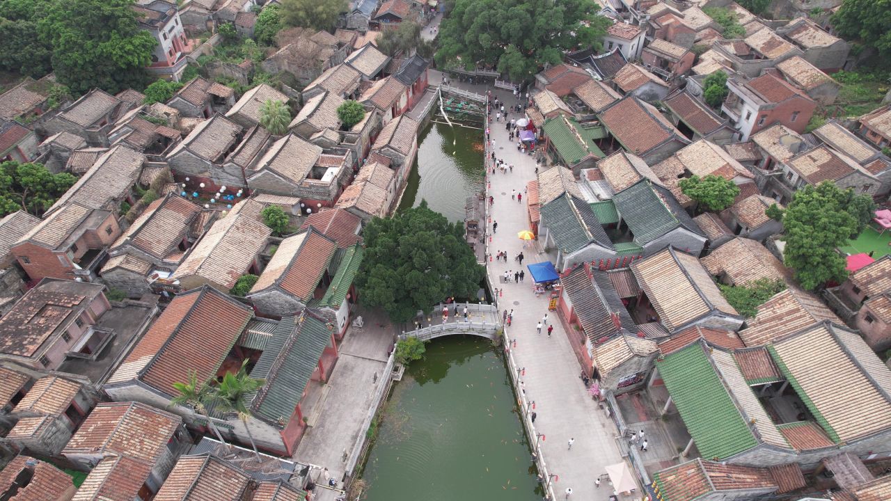 东莞茶山南社古村落风景区航拍 50