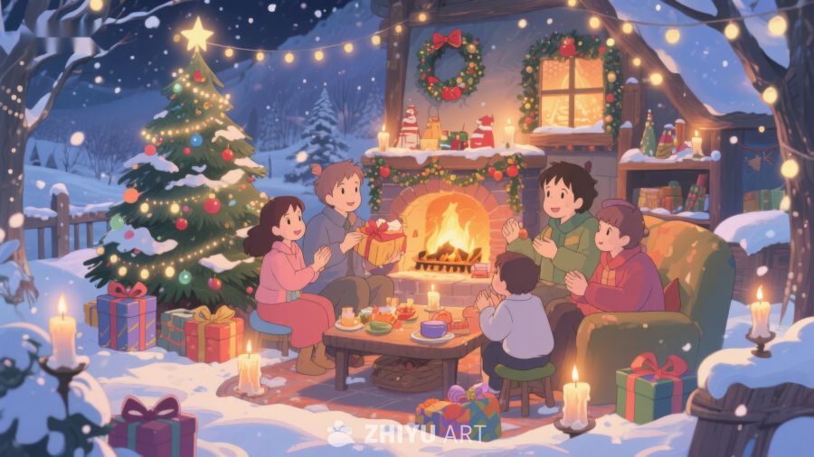 冬夜家庭围炉共庆圣诞 45