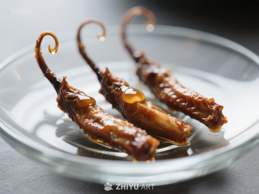 酱鸭舌，精致摆盘