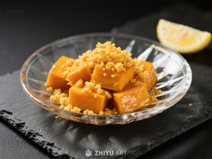 南瓜方块甜点配柠檬 635
