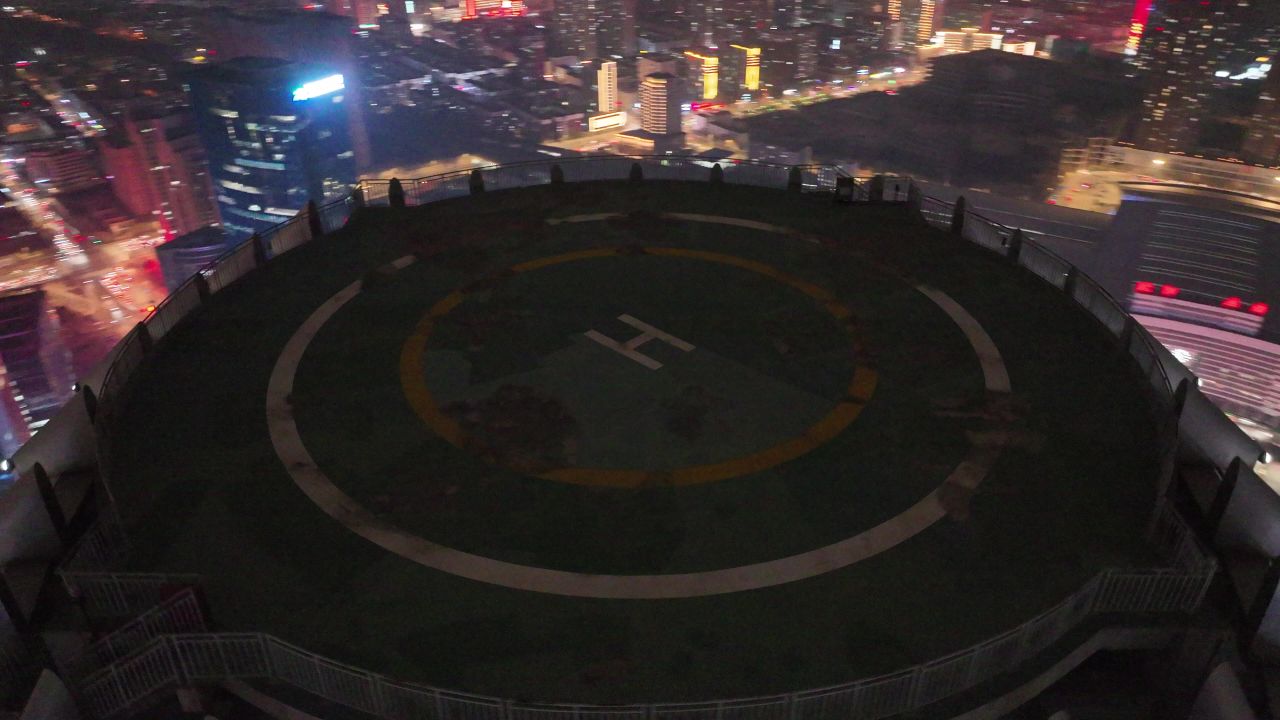 城市停机坪 城市夜景宣传 城市楼宇景观
