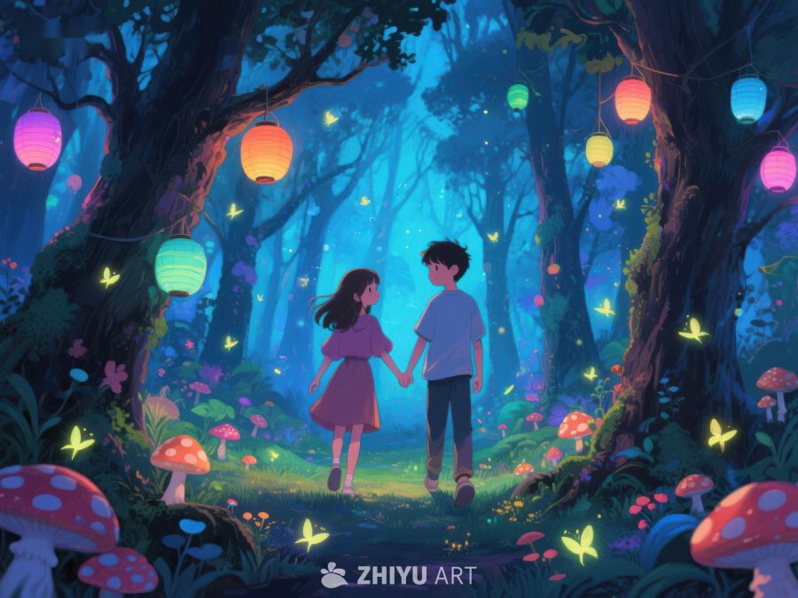 梦幻森林中的牵手情侣 472