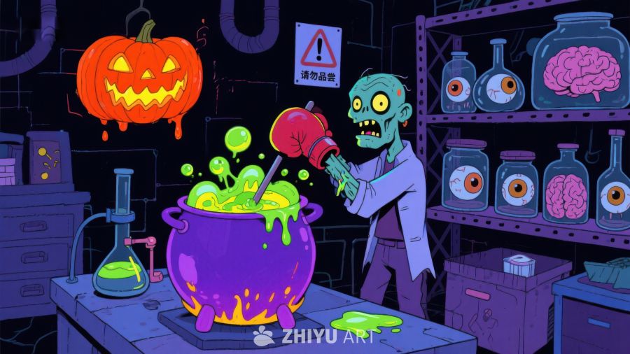 实验室里的僵尸与魔法药水