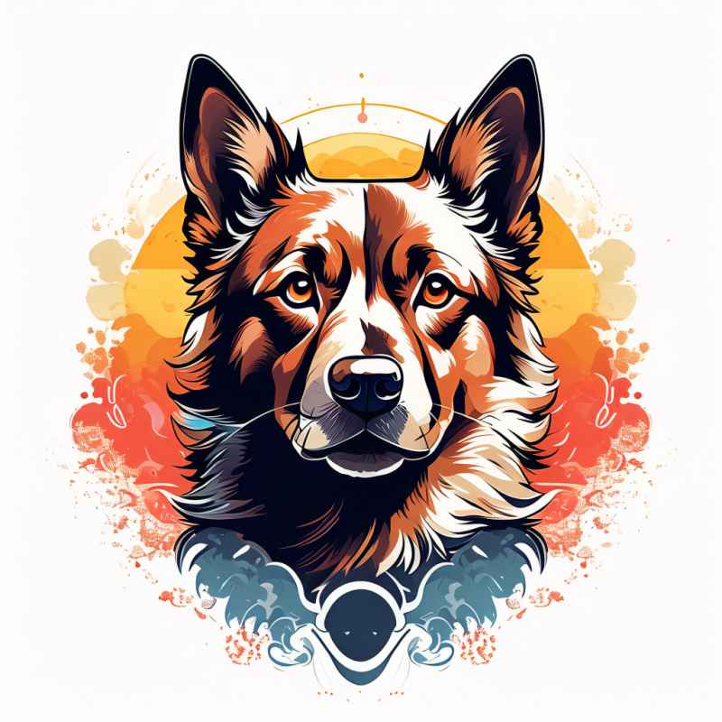 狗头高清元素插画 5