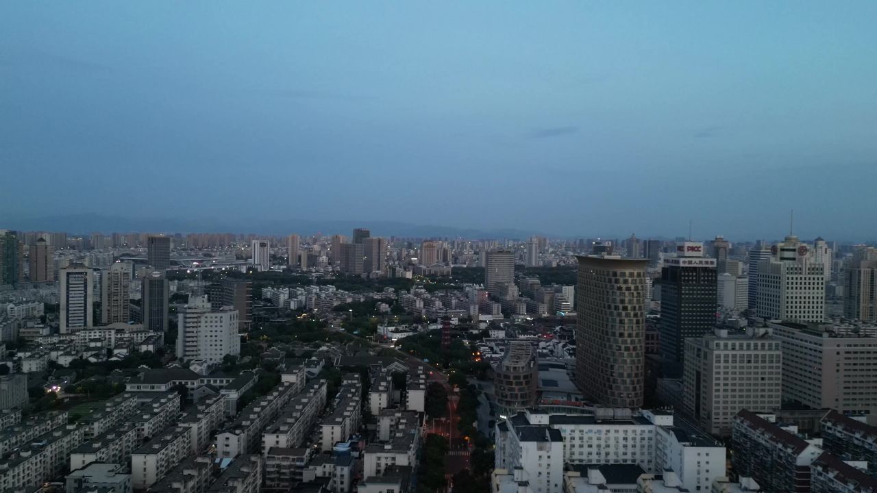 航拍浙江宁波城市风光宁波建设