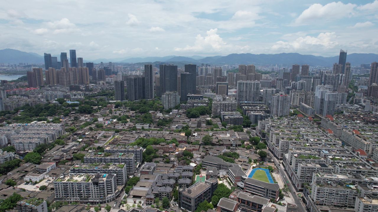 福建福州上下杭历史文化街区航拍 
