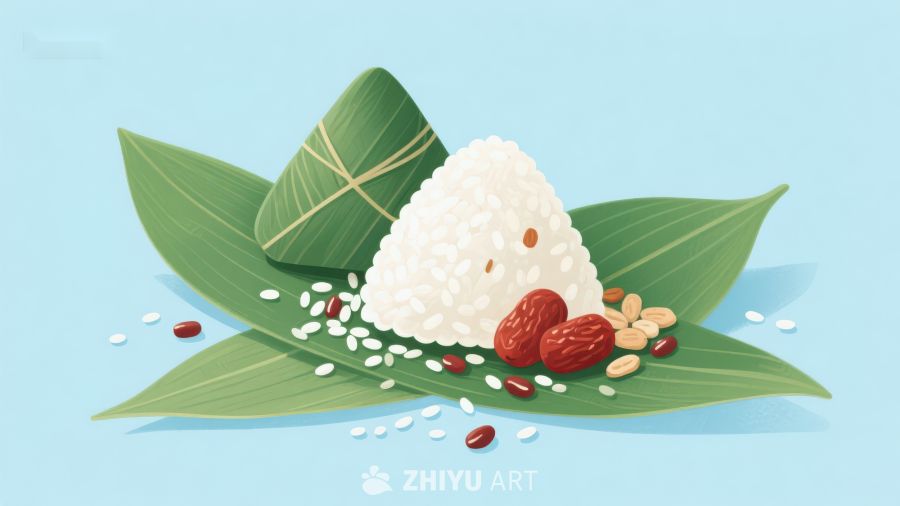 粽子与糯米团的美味展示 528