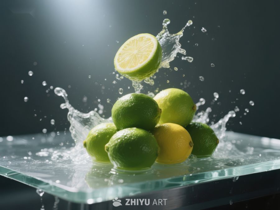 青柠切片溅水瞬间 405