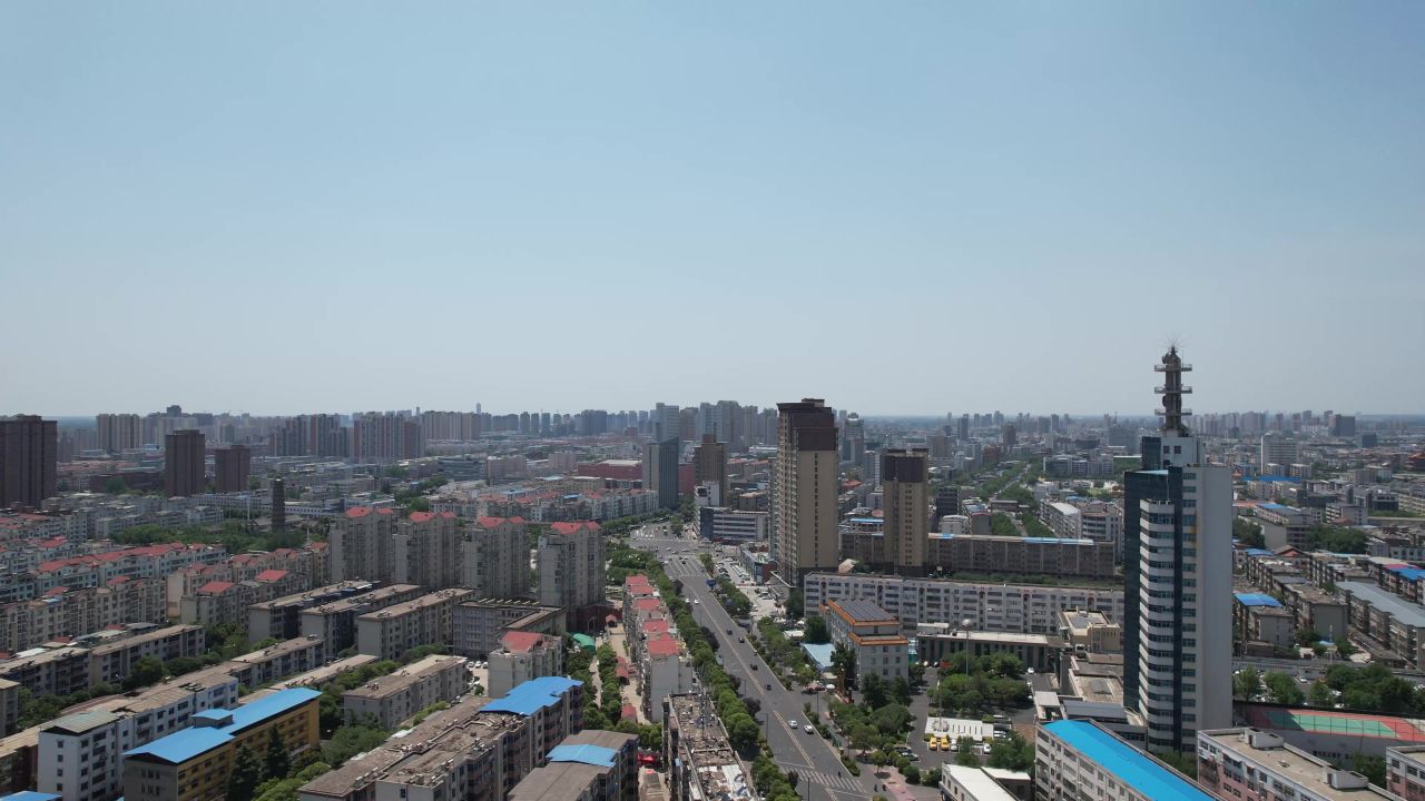河南许昌城市风光地标建筑航拍 