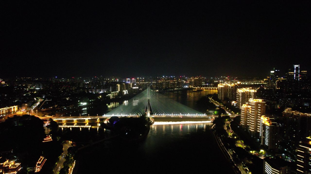 航拍福建福州城市风光