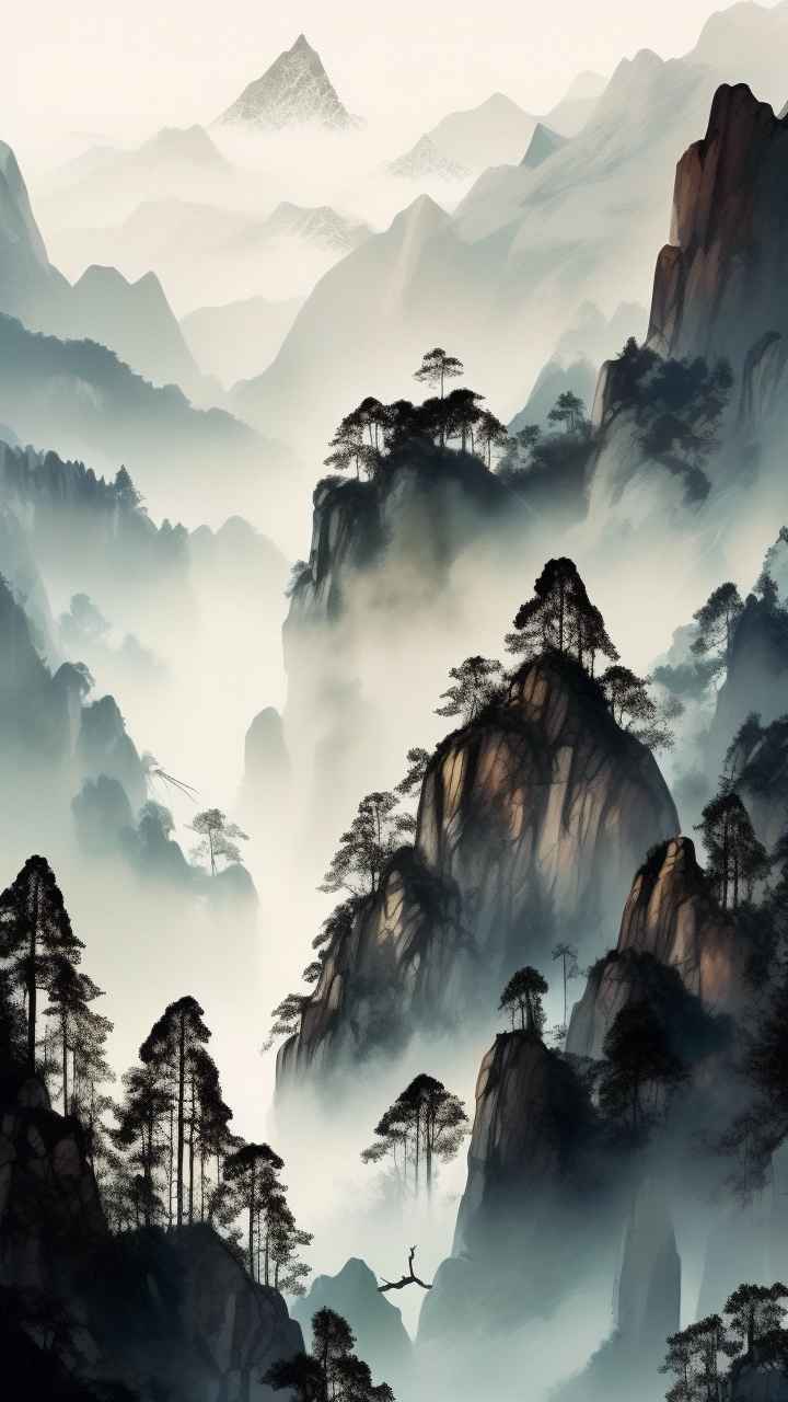 山水画国风背景 91