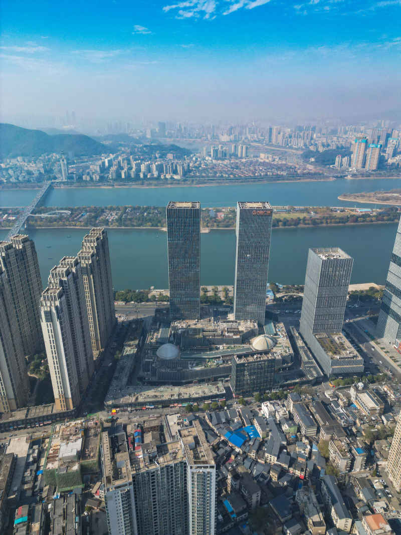 湖南长沙城市风光航拍摄影图