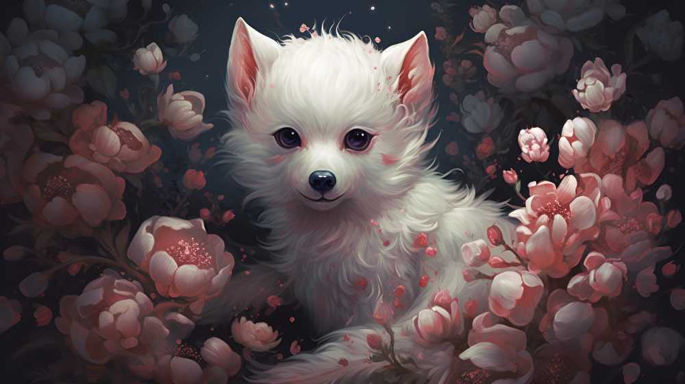 可爱萌宠狗小花花