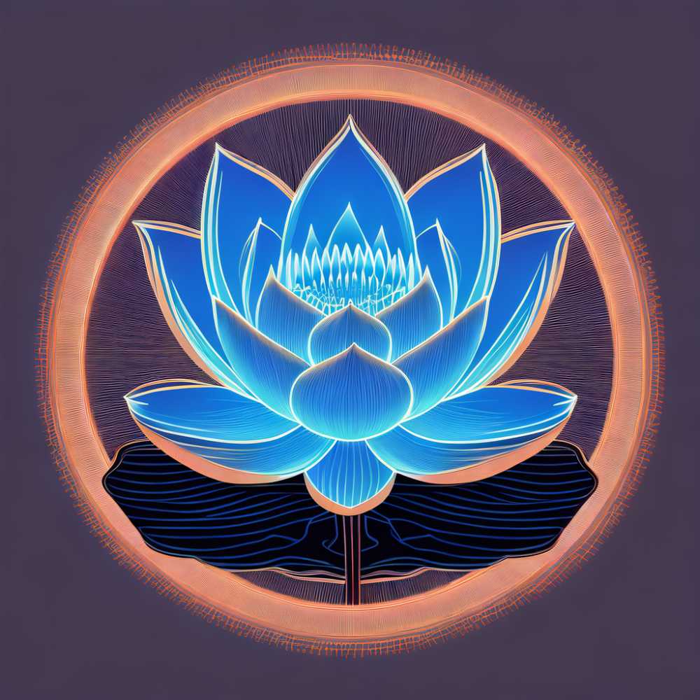 荧光睡莲的蓝色刻度矢量